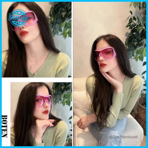 Oversized Wrap Around Sunglasses Retro Y2K Funky Shield UV Protection main image 5